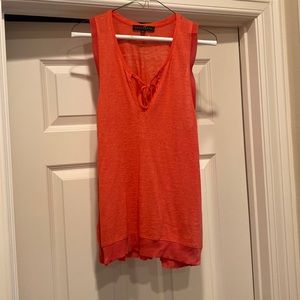 Sanctuary Womens Sleeveless Sweater Top Coral Orange